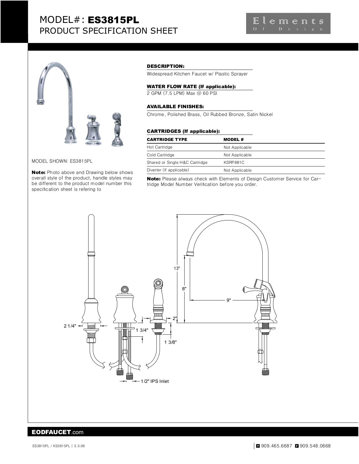 Elements of Design EDE1110 Specifications - ManualMachine.com