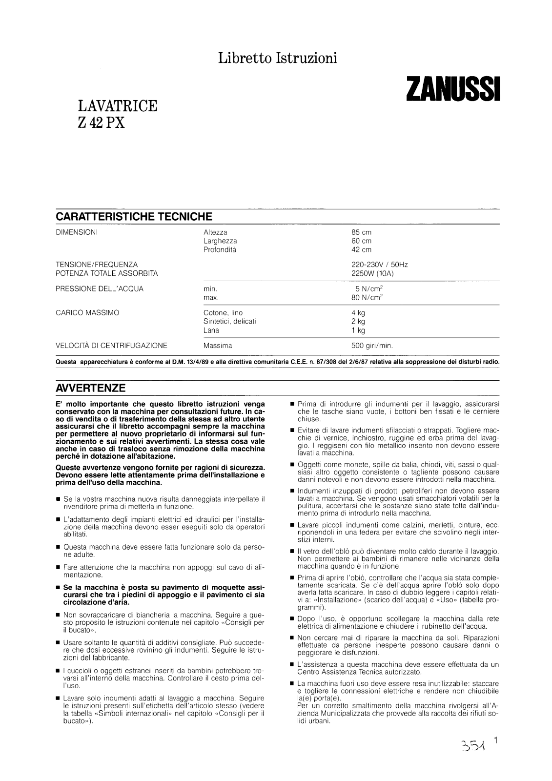 Zanussi Z42PX, FJ903CV User Manual