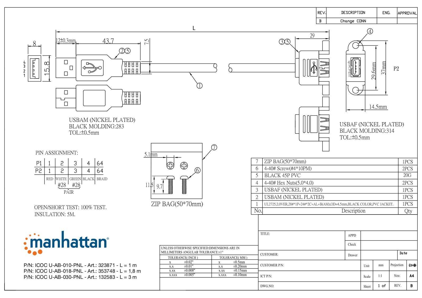 Manhattan ICOC U-AB-030-PNL, ICOC U-AB-018-PNL, ICOC U-AB-010-PNL Drawing - ManualMachine.com