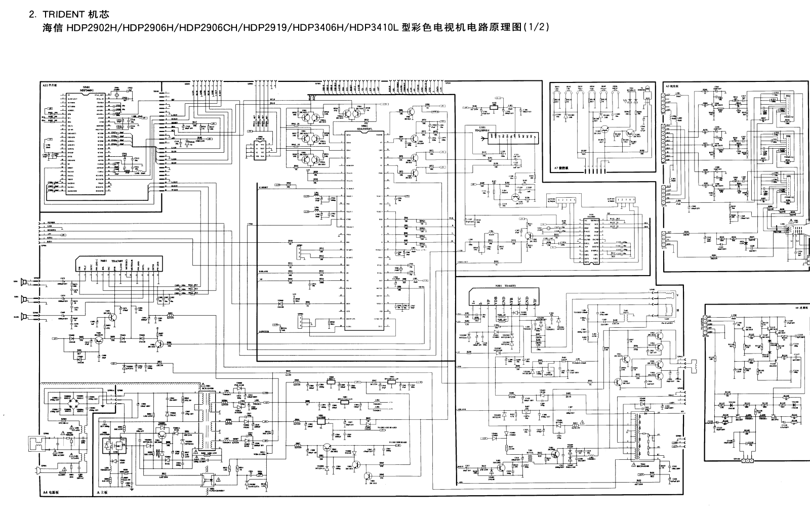 Hisense HDP2902H, HDP2906H  CH2919, CH3406H, CH3410L Schematic