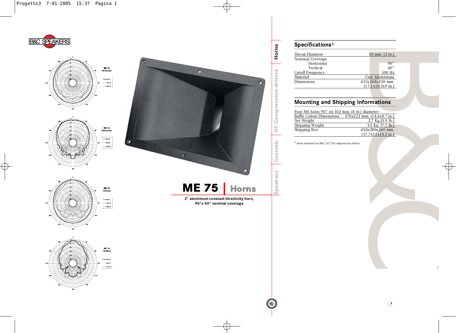 B&C Speakers ME75 User Manual