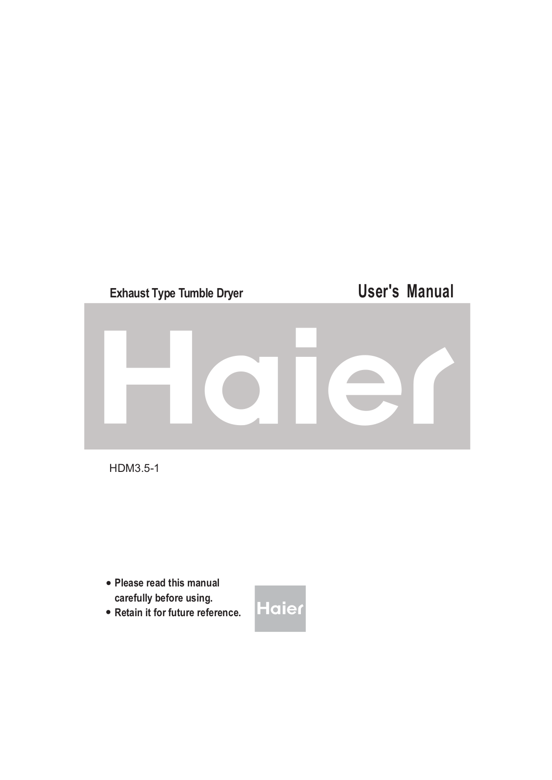 Haier HMD3.5-1 User Manual