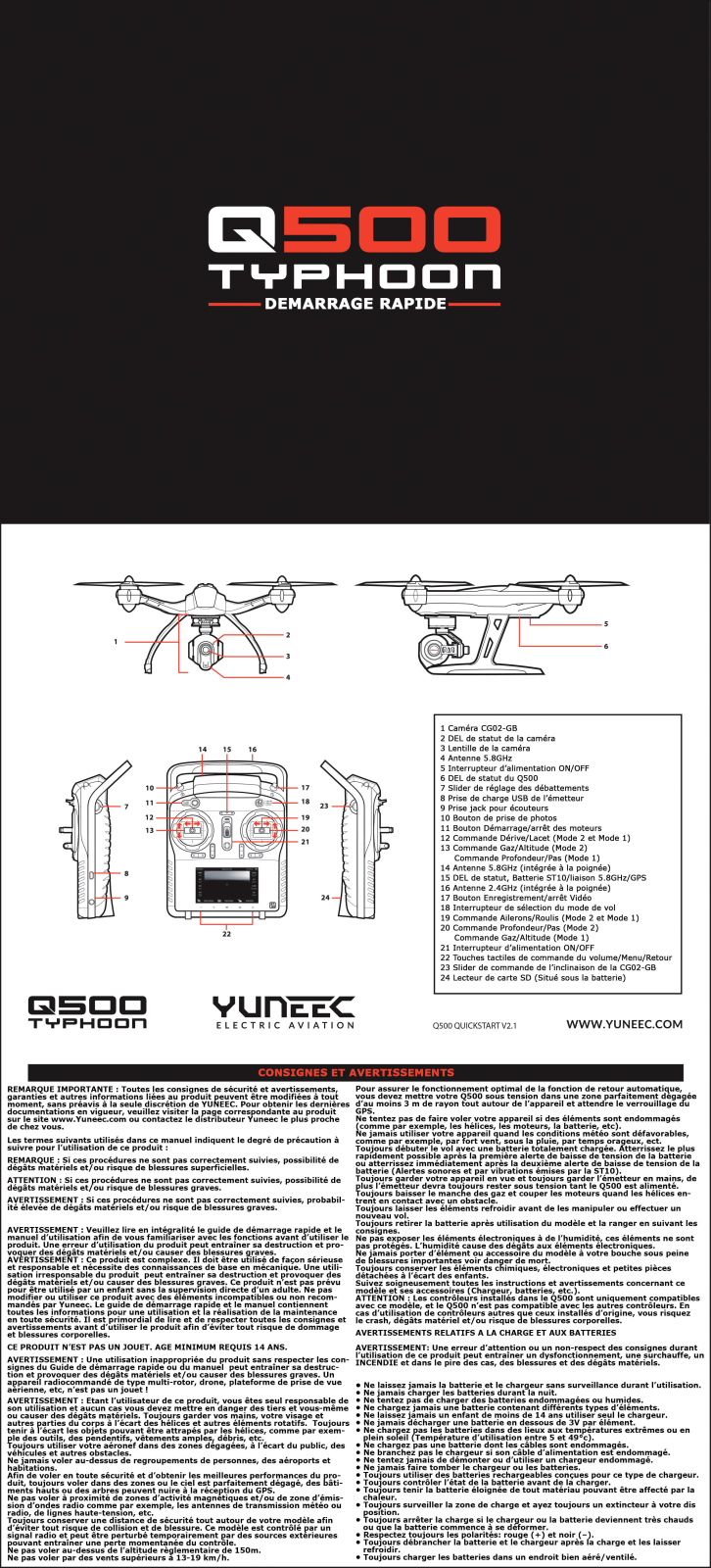 Yuneec TYPHOON Q500 User guide