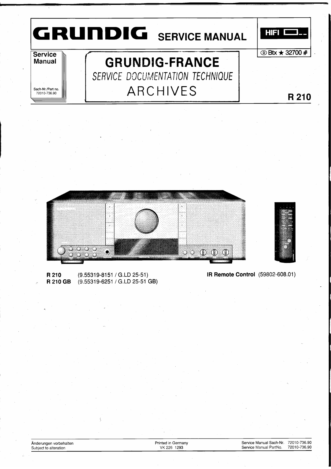 Grundig MV-4-R-48 Service Manual