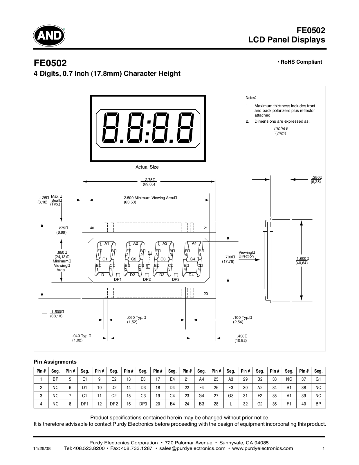 Purdy FE0502 User Manual