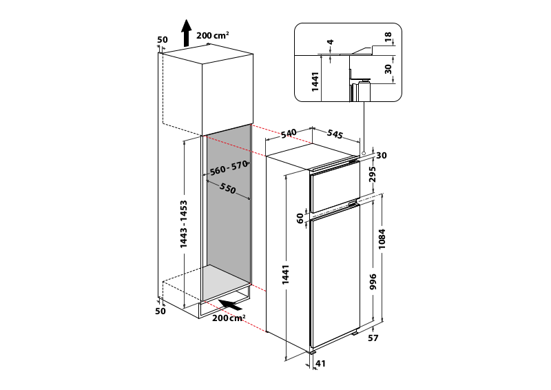 HOTPOINT/ARISTON BD 2422 S/HA 1 Extended Technical Drawing