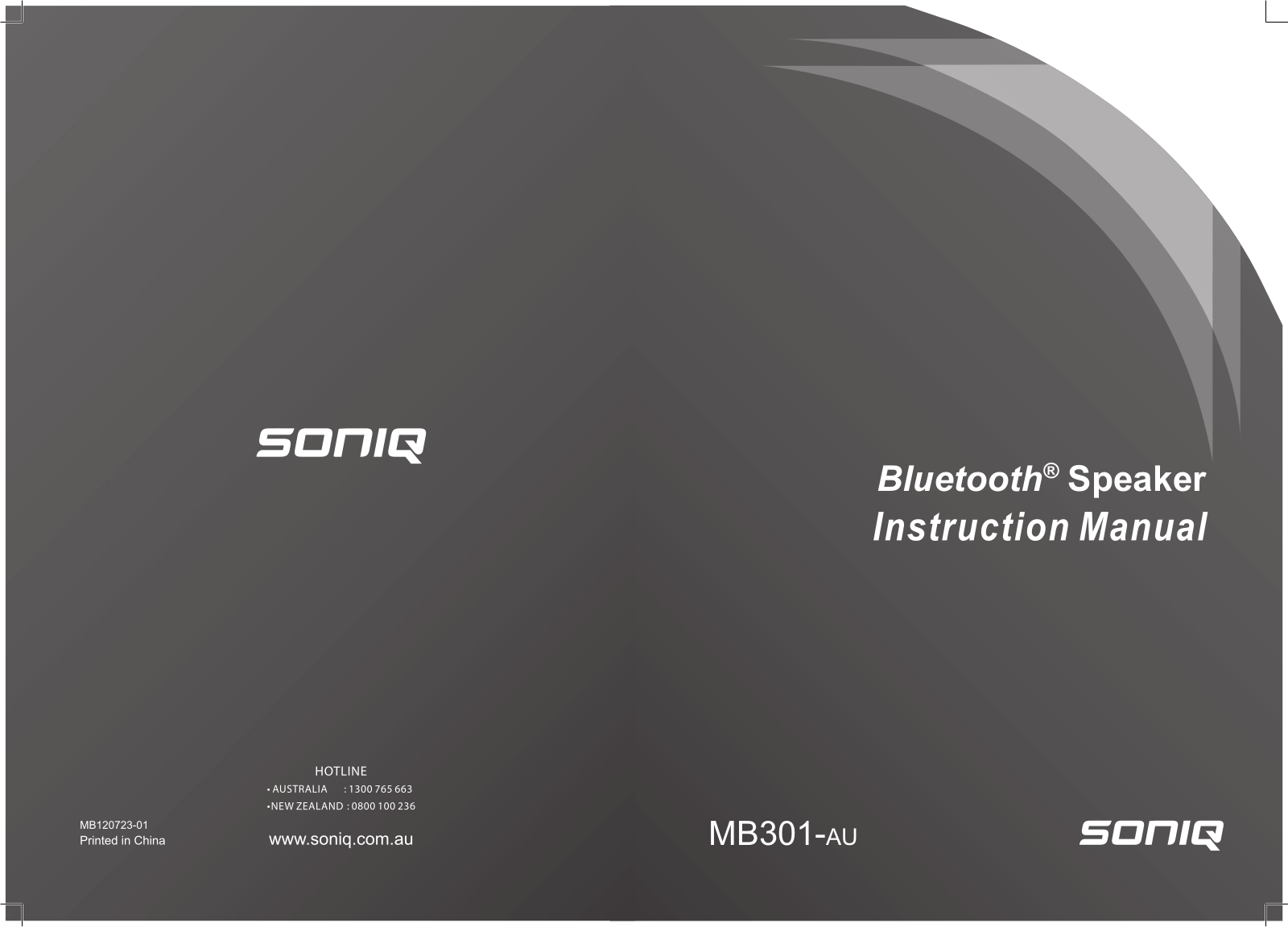 SONIQ MB301 User Manual