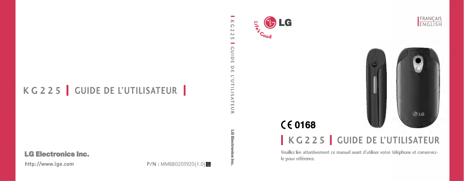 LG KG225 User guide