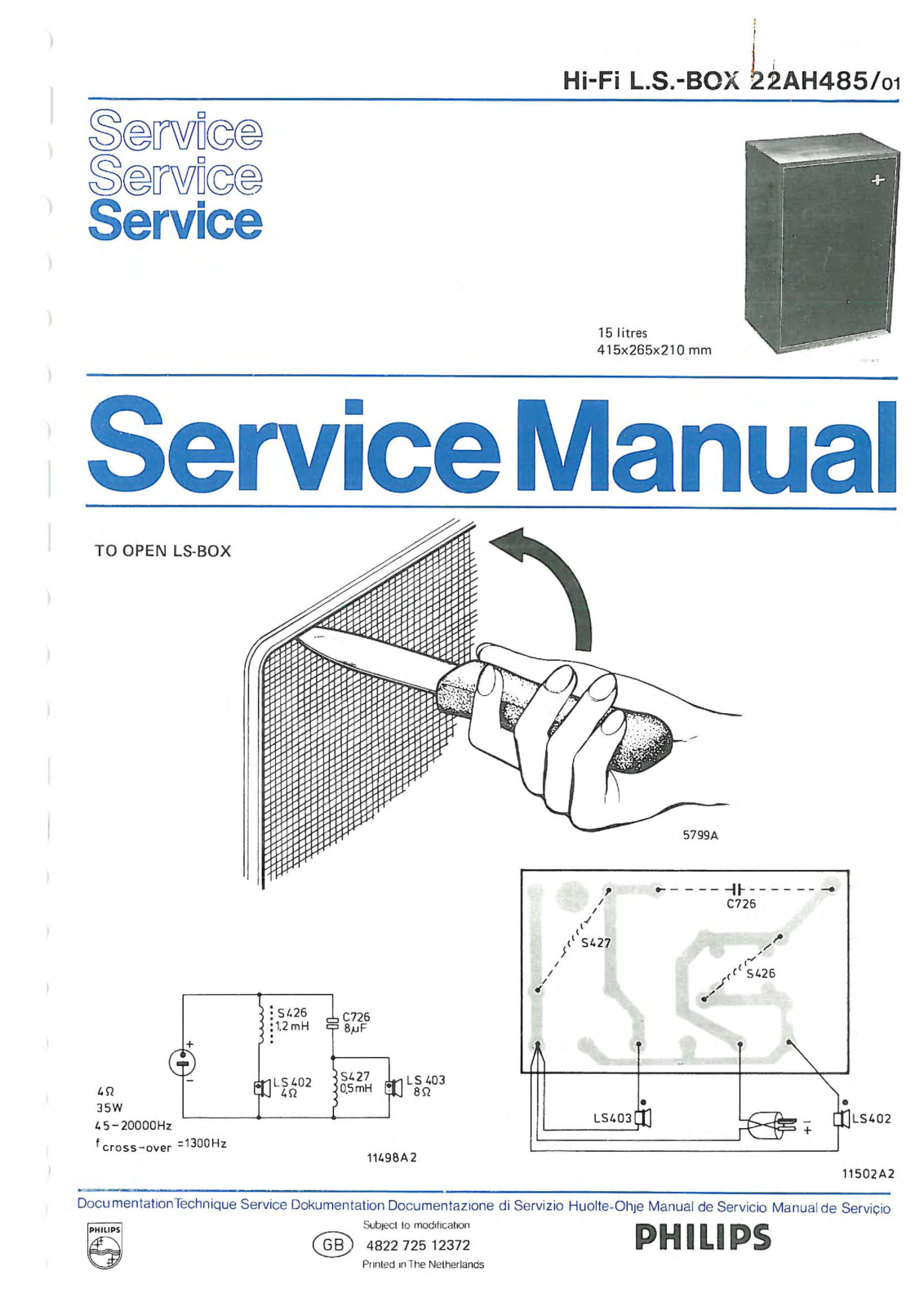 Philips 22-AH-485 Service Manual