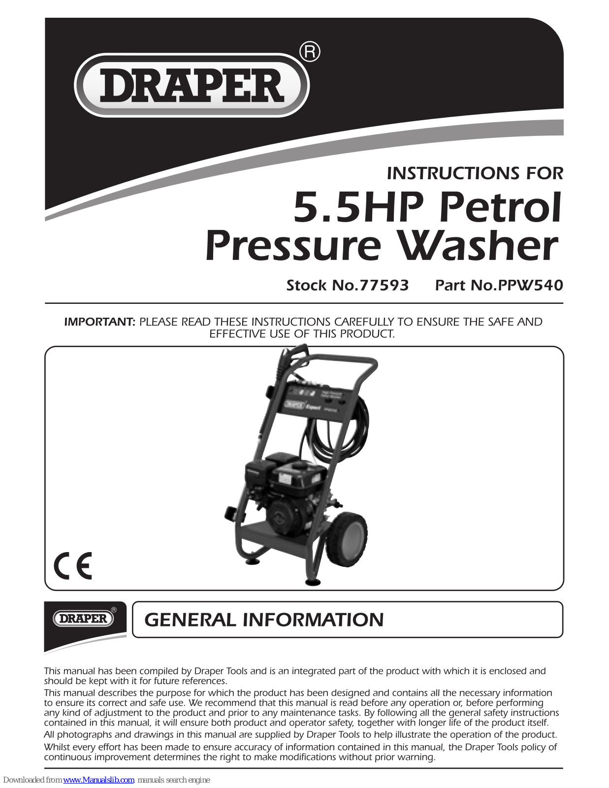 Draper PPW540 Instructions Manual - ManualMachine.com