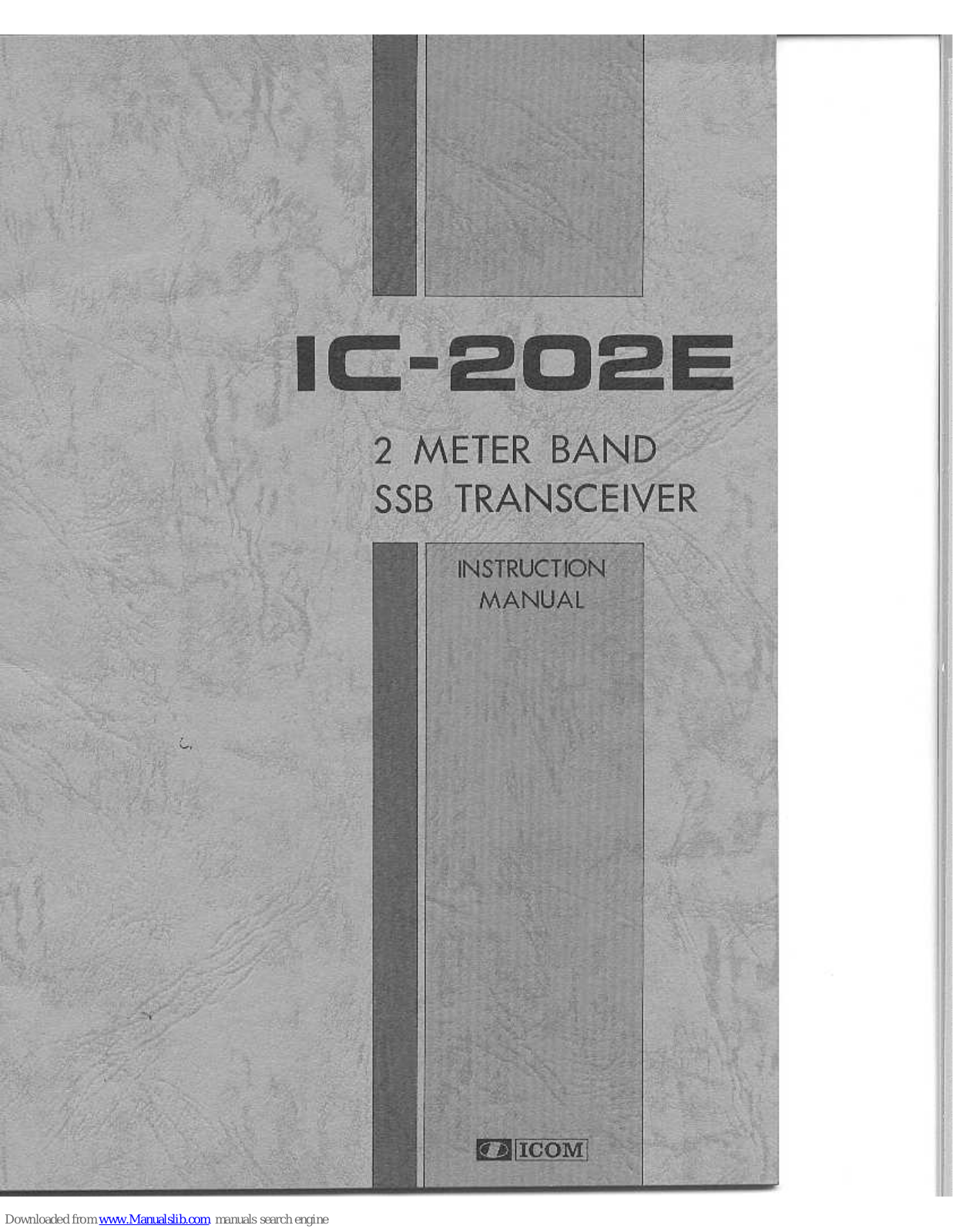 Icom IC-202E Instruction Manual