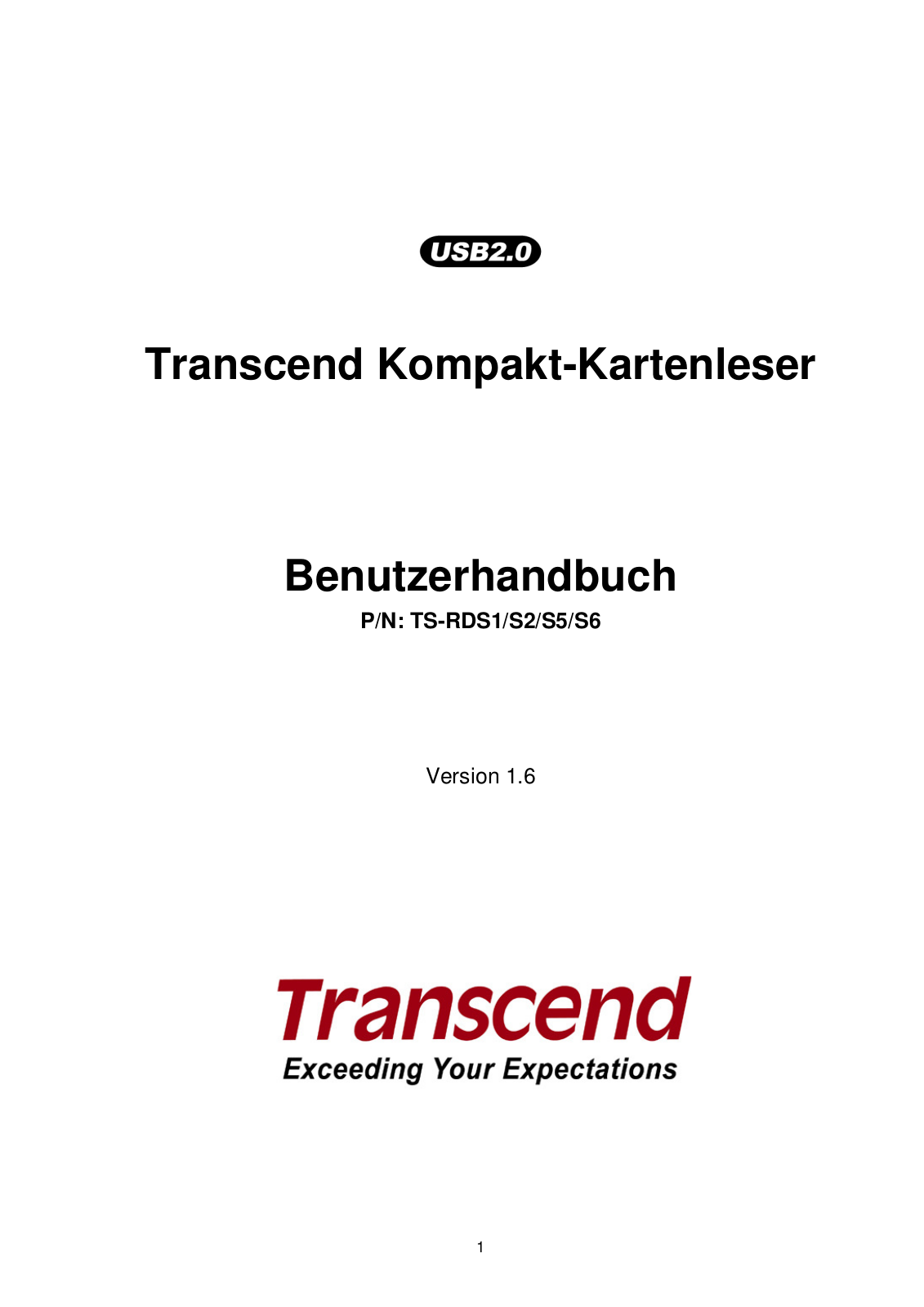 Transcend TS-RDS6W, TS-RDS1, TS4GSDHC6-S5W, TS-RDS2, TS-RDS5W User Manual