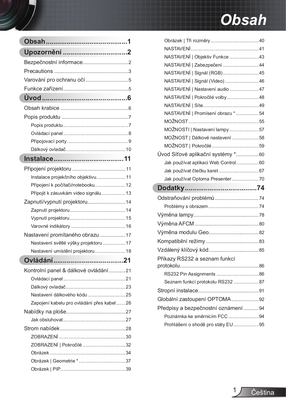 OPTOMA EW865, EX855 User Manual