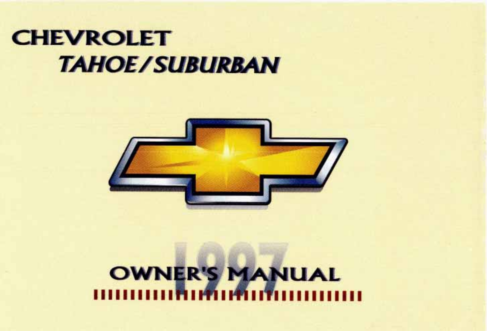 Chevrolet Tahoe 1997 Owner's Manual