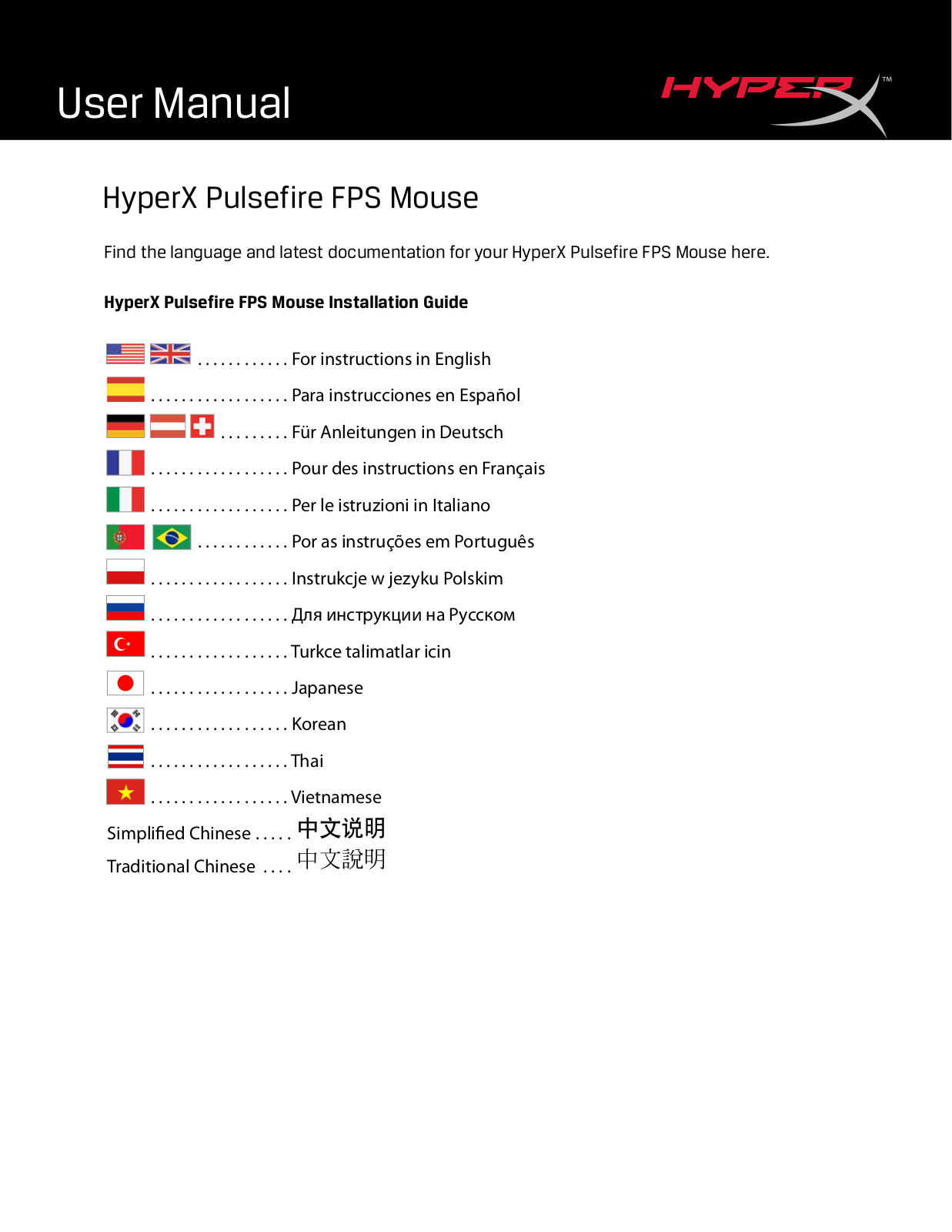 HyperX HX-MC001A/EM User Manual