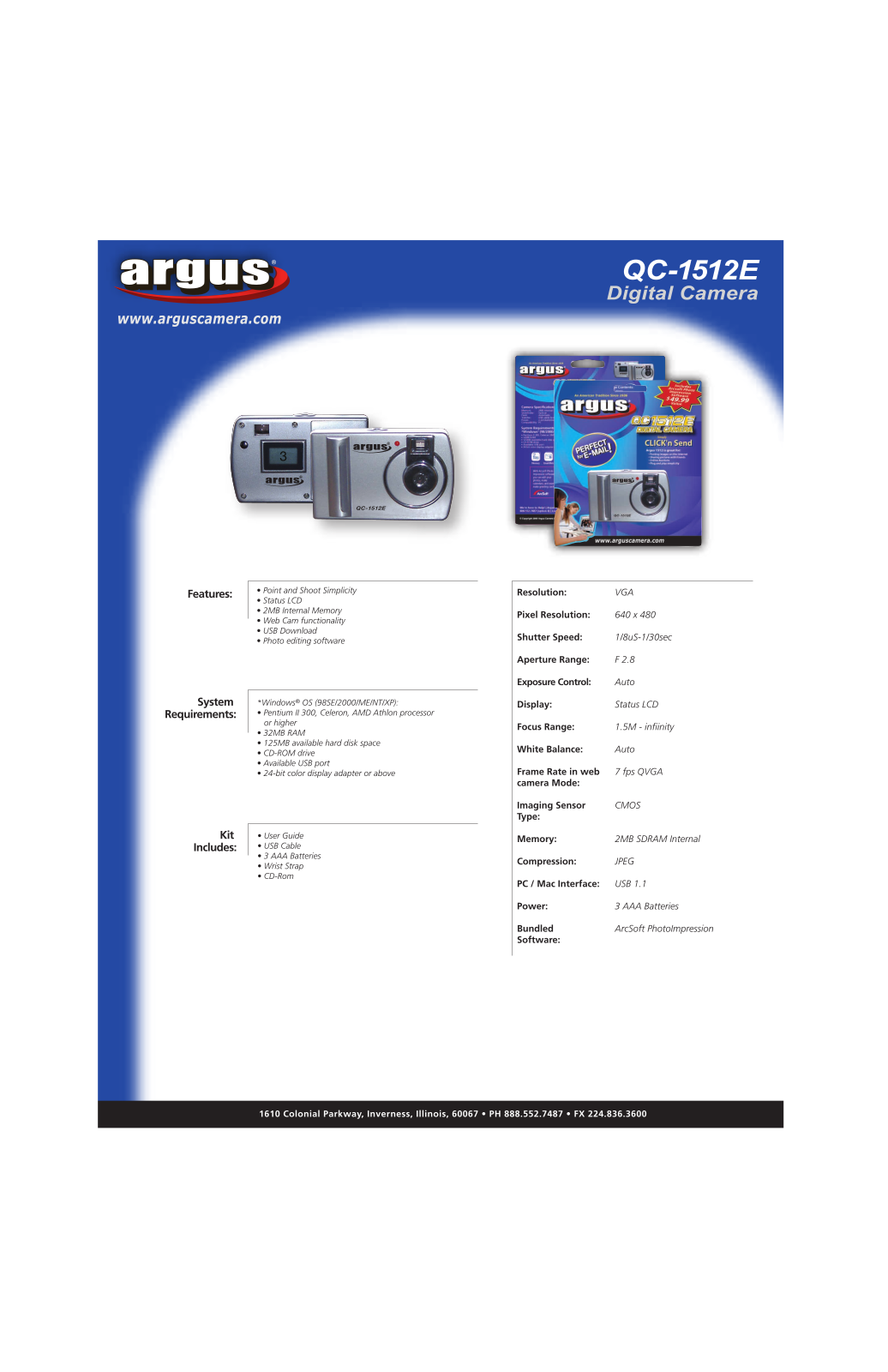 Argus Camera QC-1512E User Manual