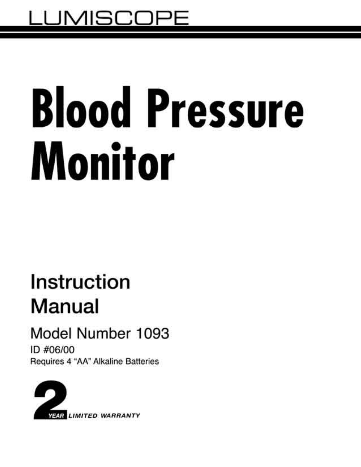 Lumiscope 1093 User Manual