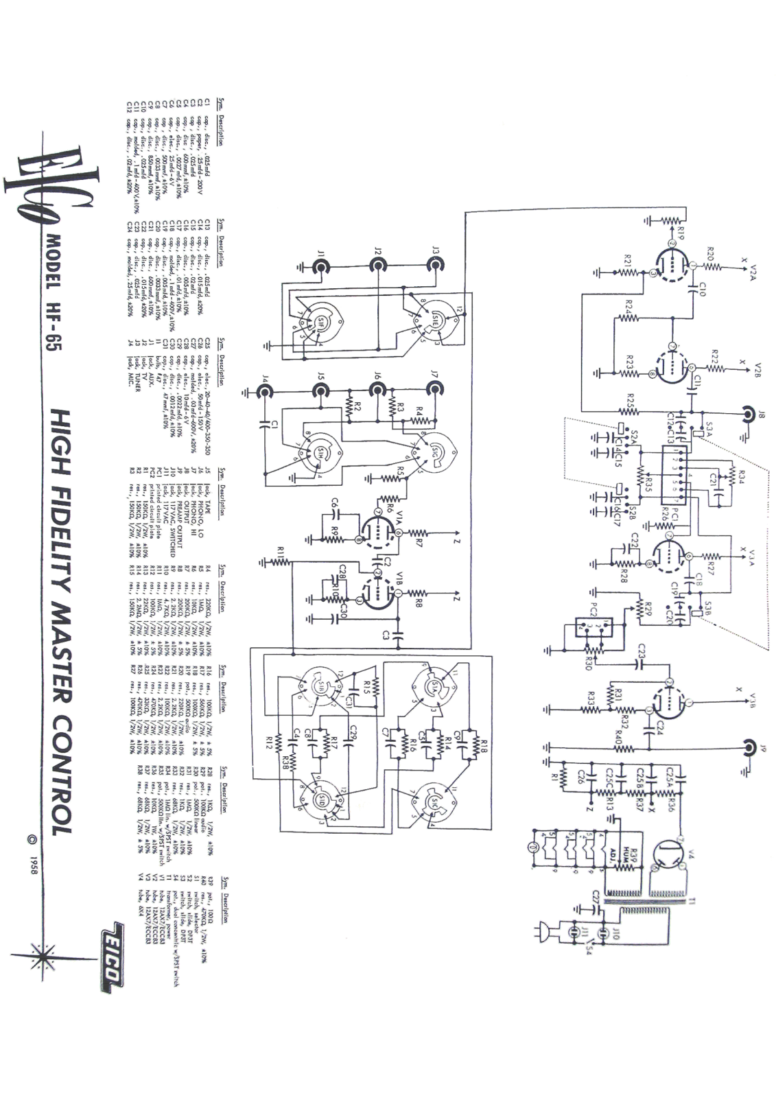 Eico HF-65 Schematic