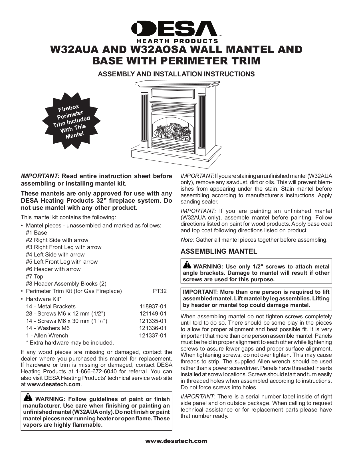 Desa W32AOSA, W32AUA User Manual