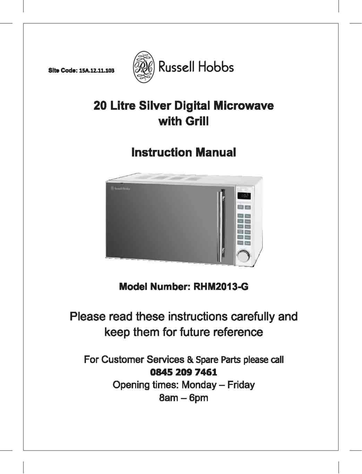 Russell Hobbs RHM2013-G User Manual