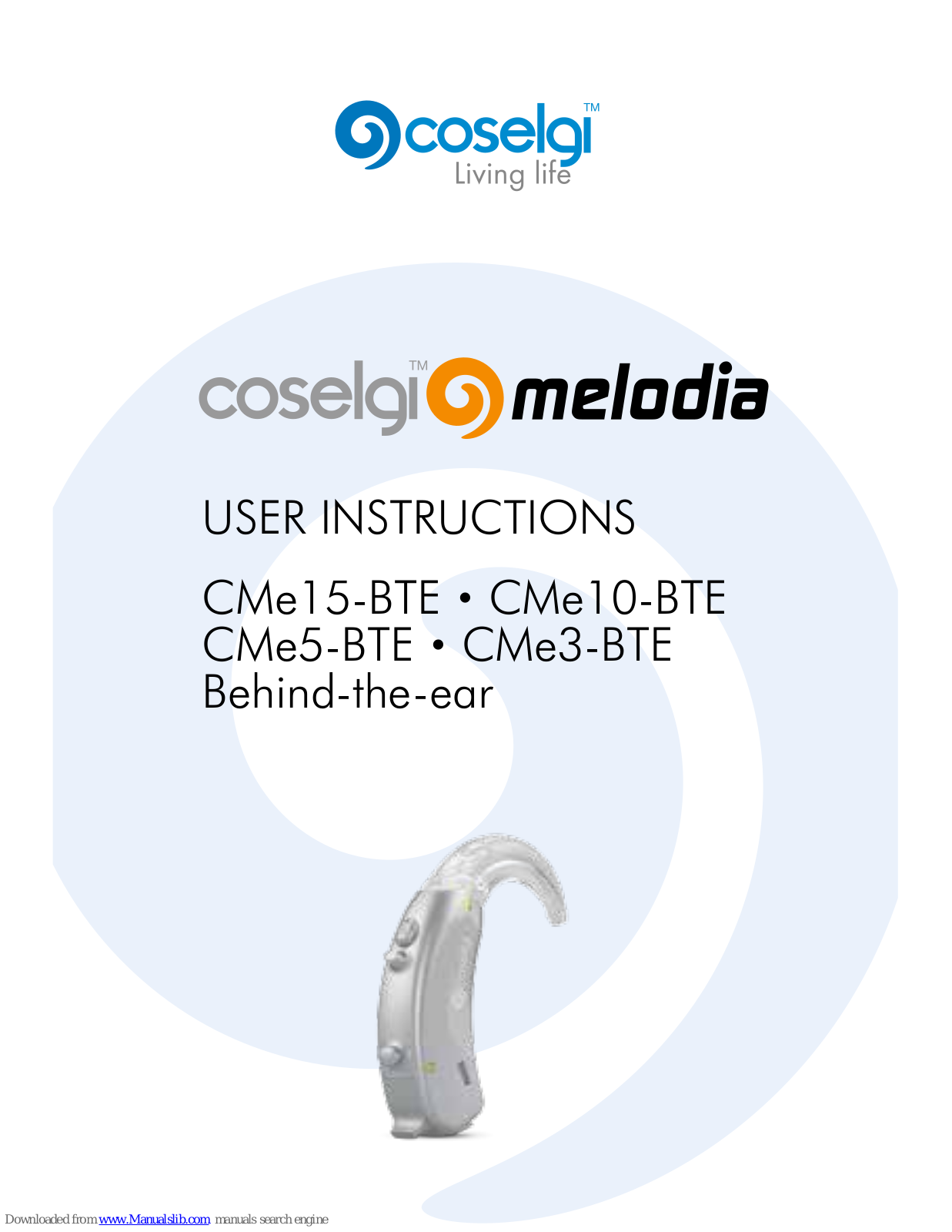 Coselgi MELODIA CMe15-BT, MELODIA CMe10-BT, MELODIA CMe5-BT, MELODIA CMe3-BT User Instructions