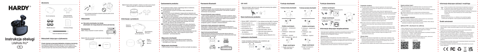 Hardy LifePods Pro User guide