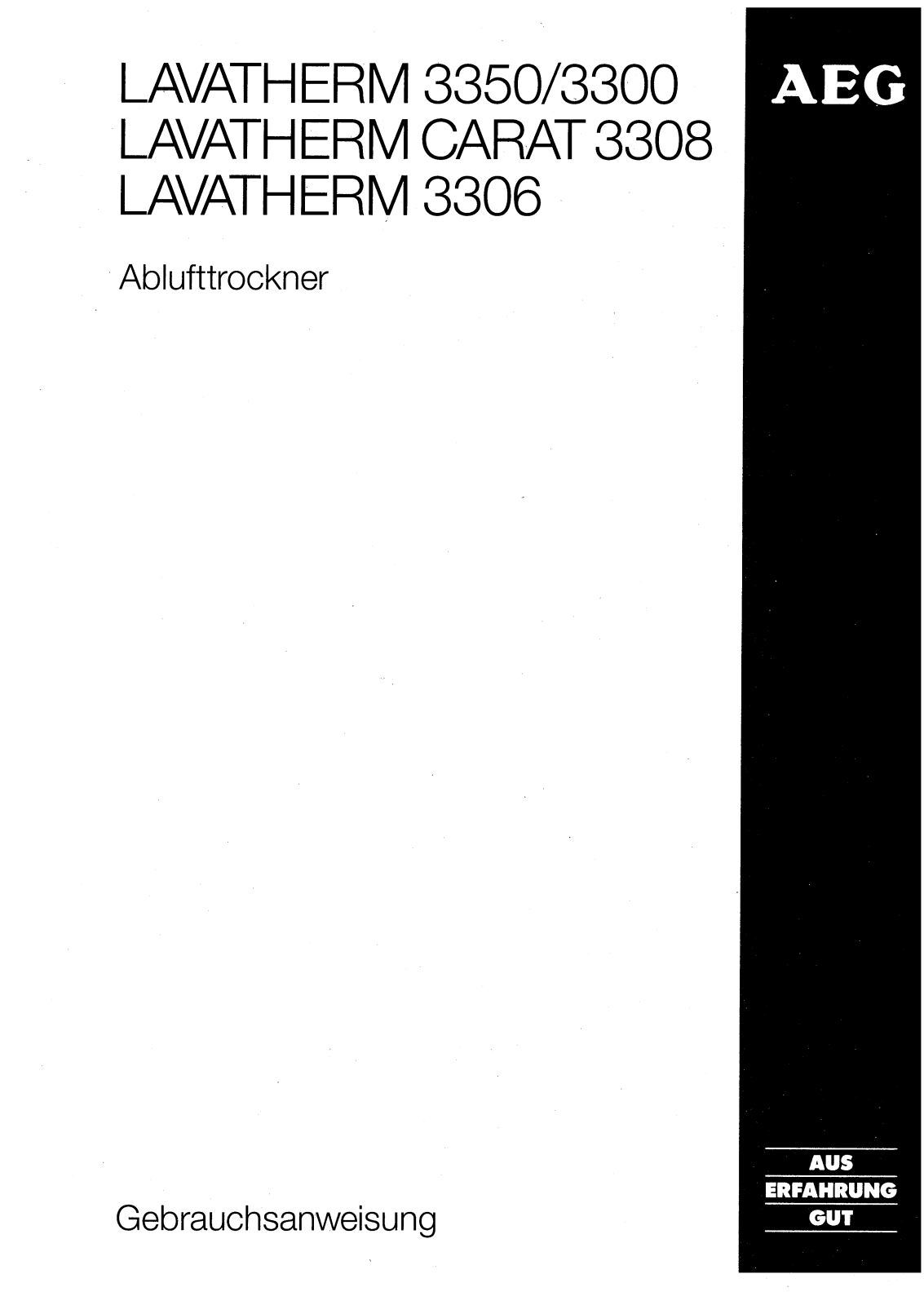AEG LAVATHERM 3300 User Manual