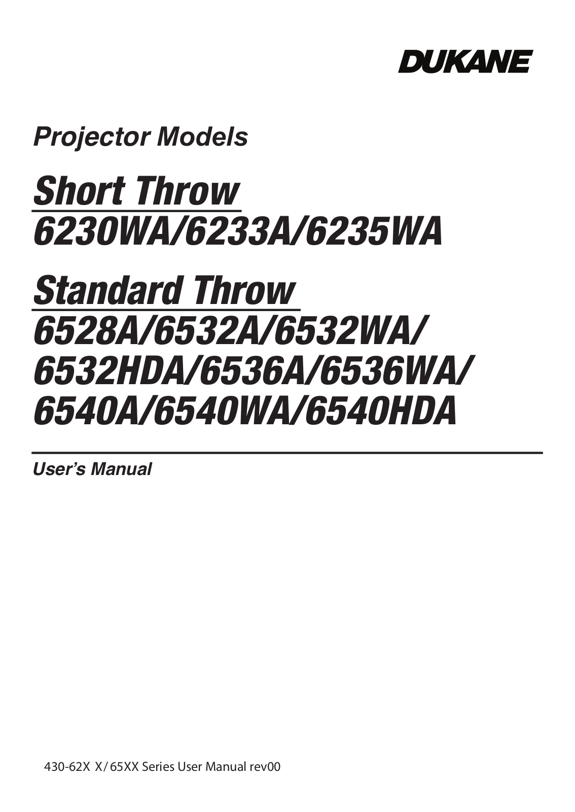 Dukane 6528A, 6532A, 6532WA, 6536A, 6536WA User Manual