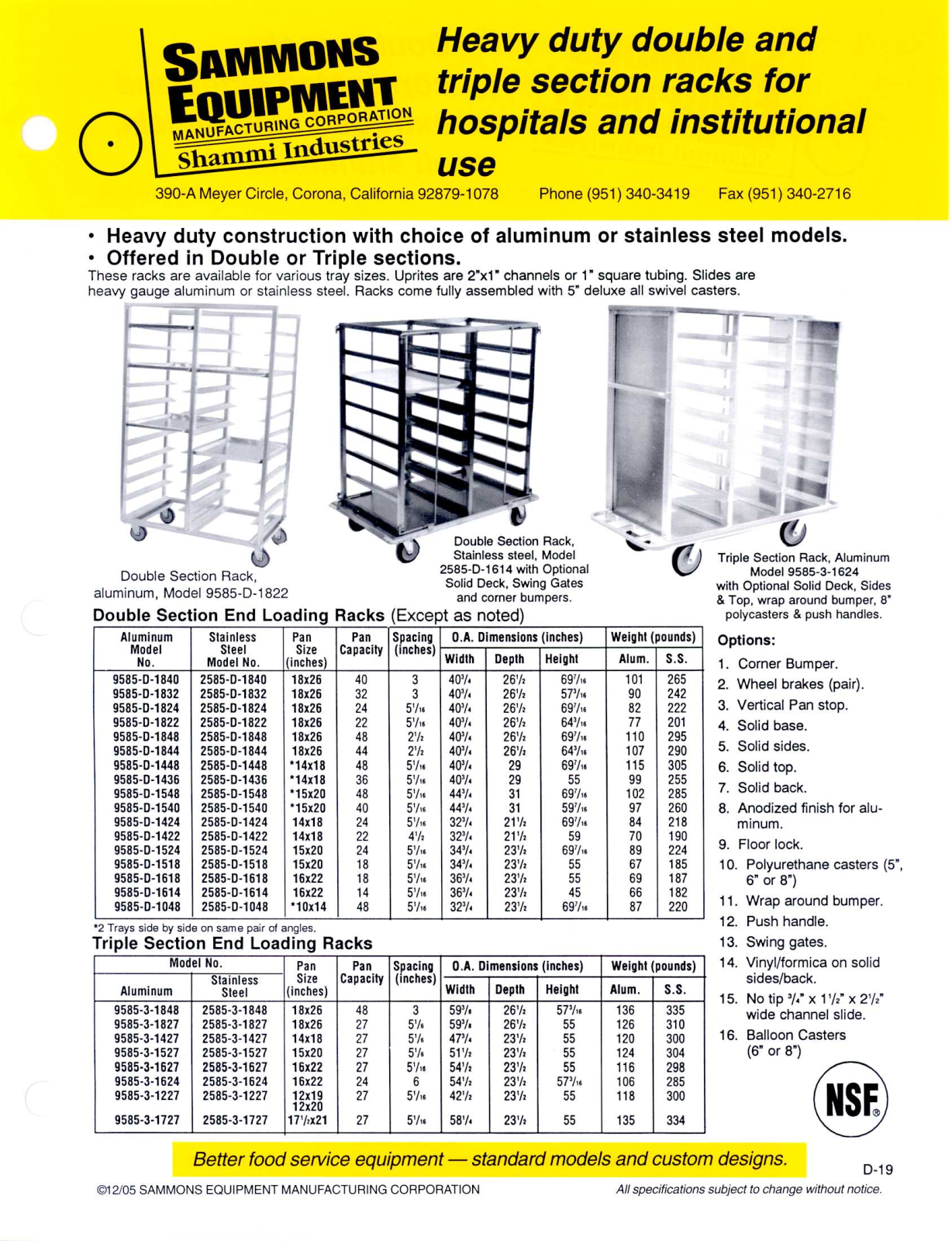 Sammons Equipment 2585-3-1527 User Manual