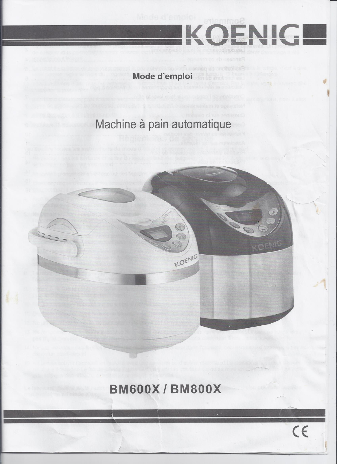 Koenig BM600x, BM800x User Manual