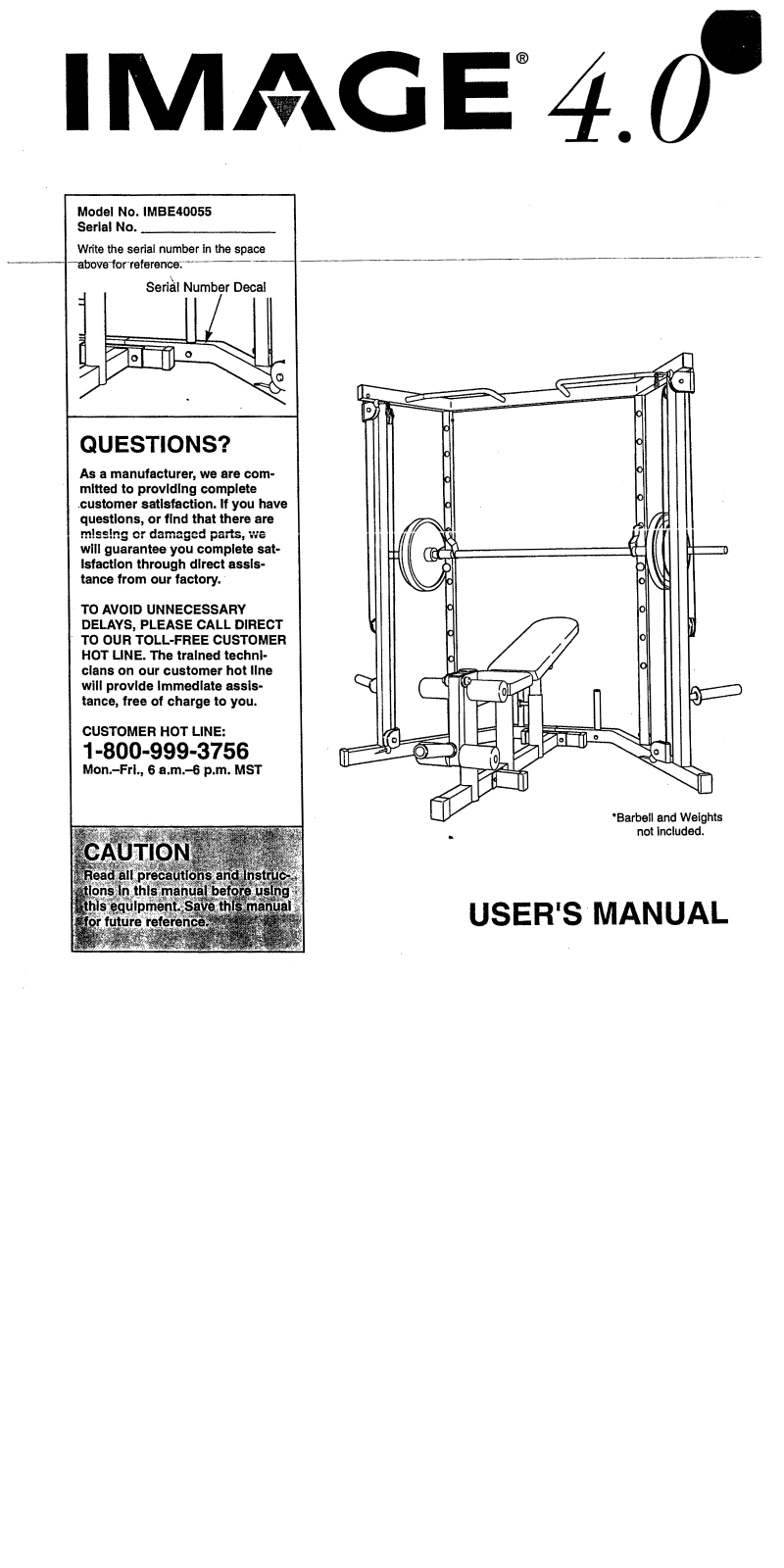 Image IMBE40055 Owner's Manual
