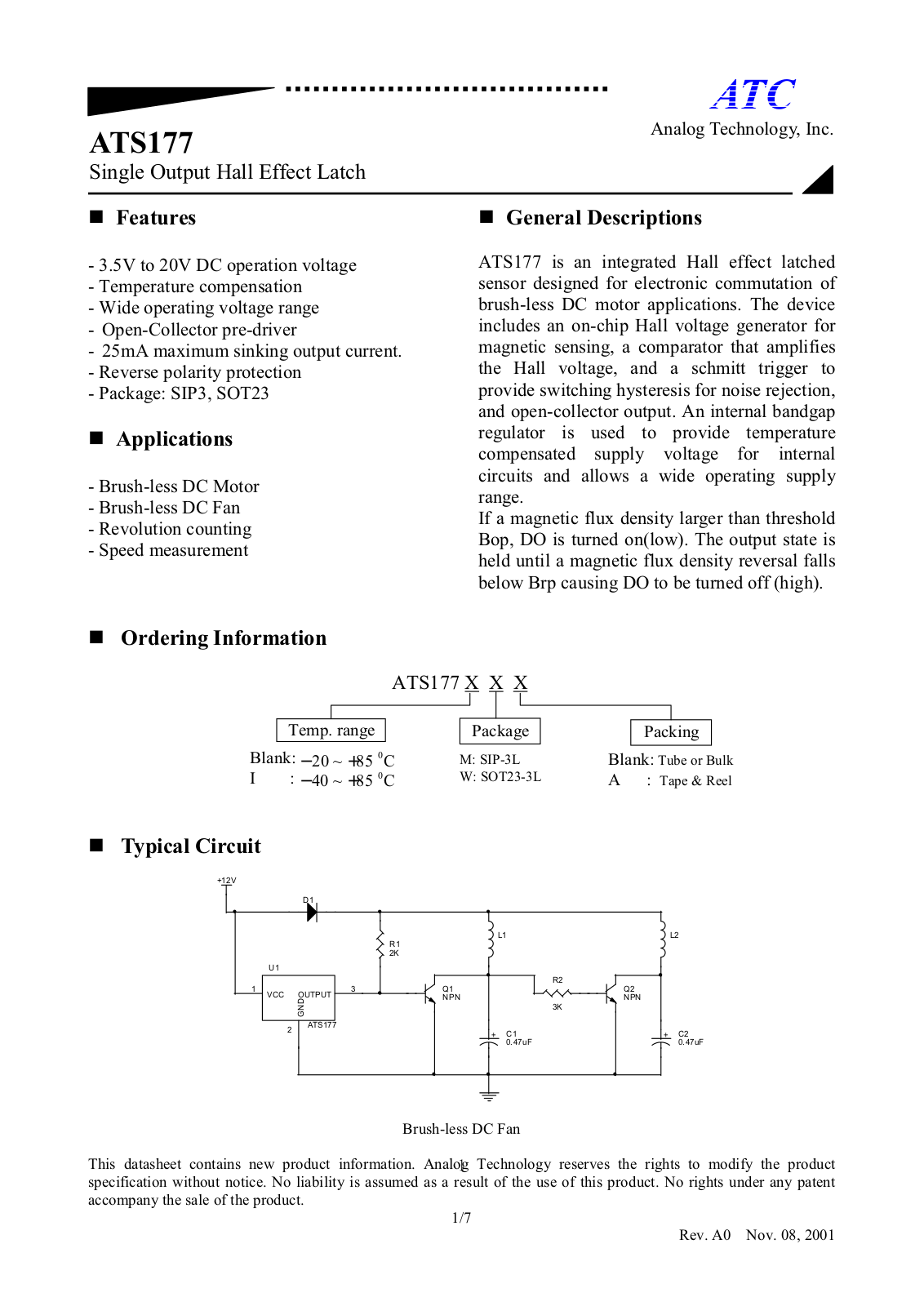 ATC ATS177WA, ATS177W, ATS177MA, ATS177M, ATS177IWA Datasheet