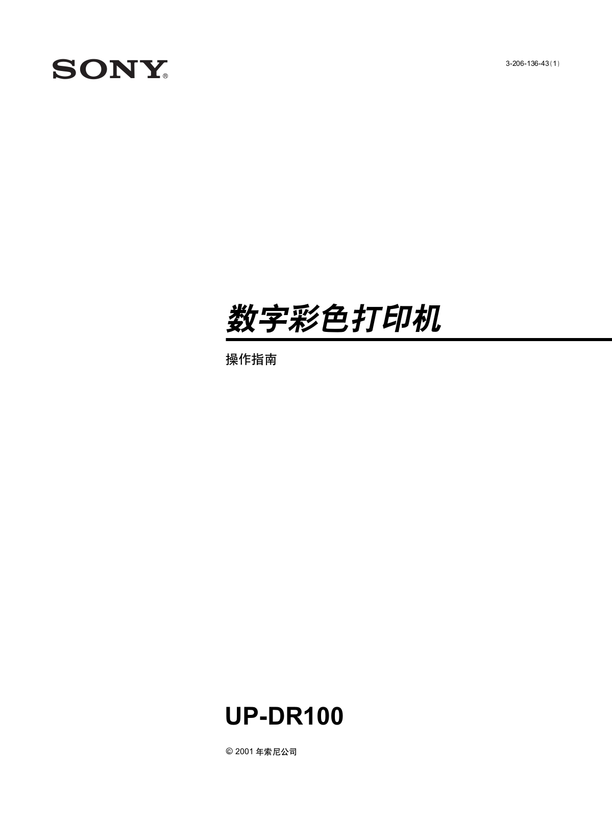 SONY UP-DR100 User Manual