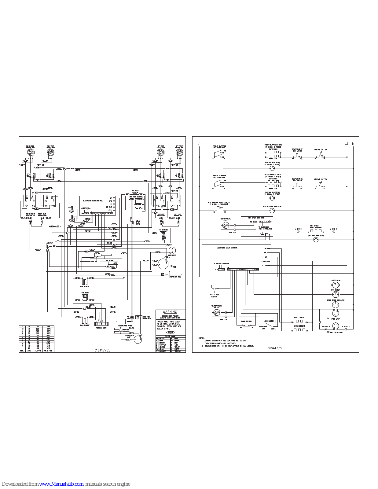 Frigidaire FEFLMC55FCA Wiring Diagram