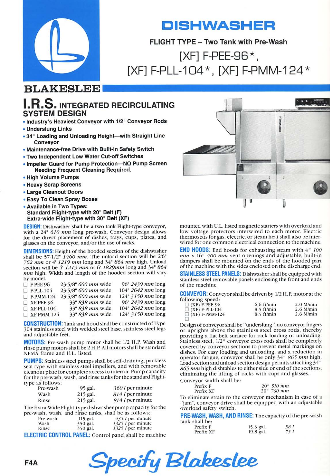 Blakeslee F-PEE-96 User Manual