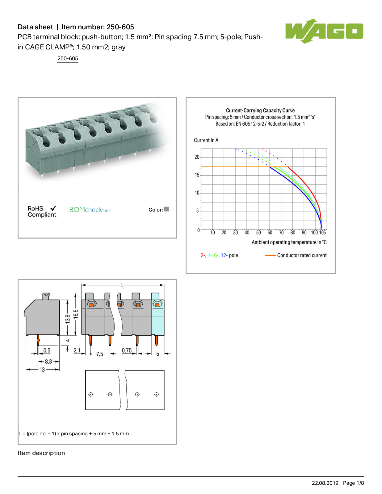 Wago 250-605 Data Sheet