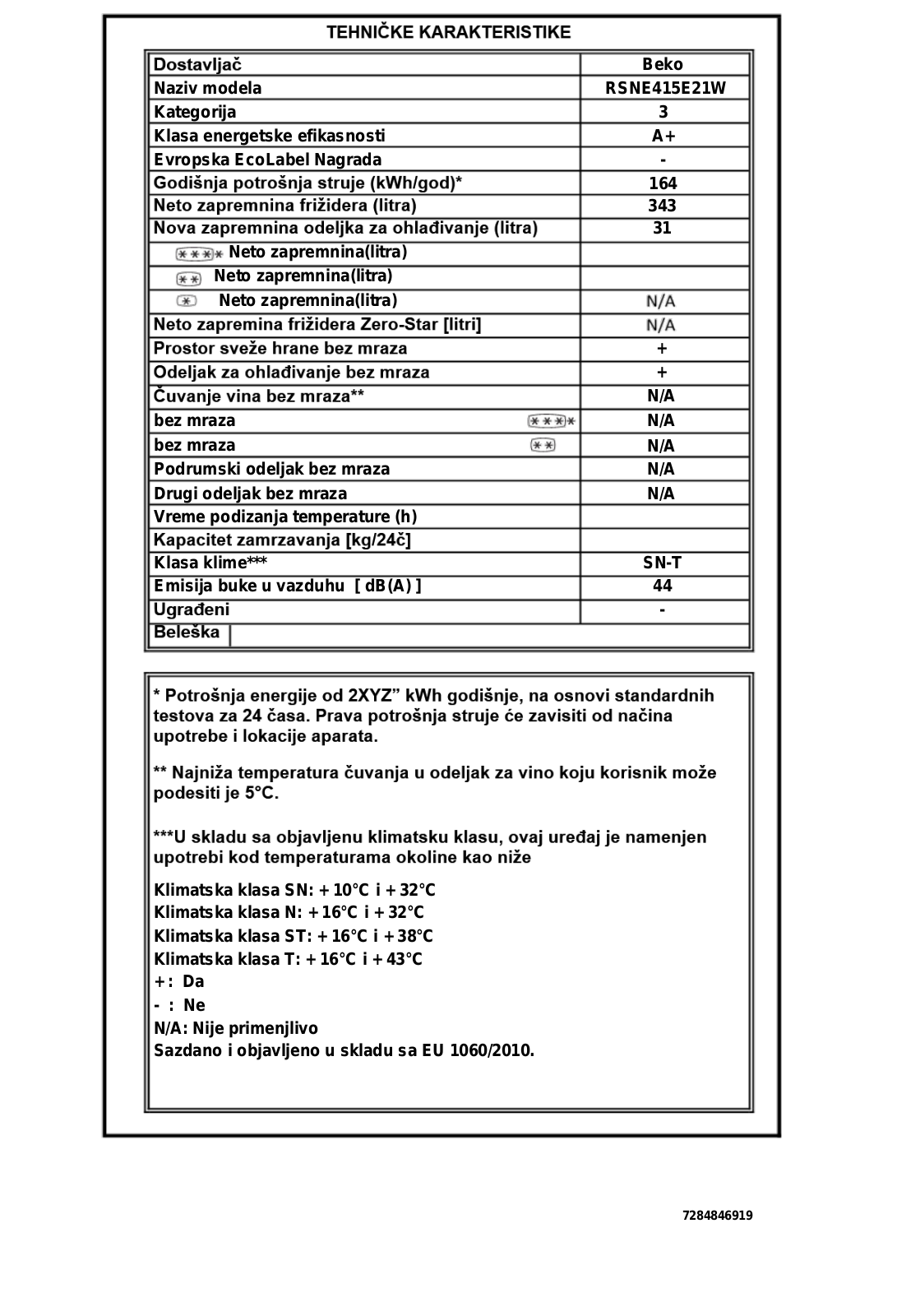 Beko RSNE415E21W User manual