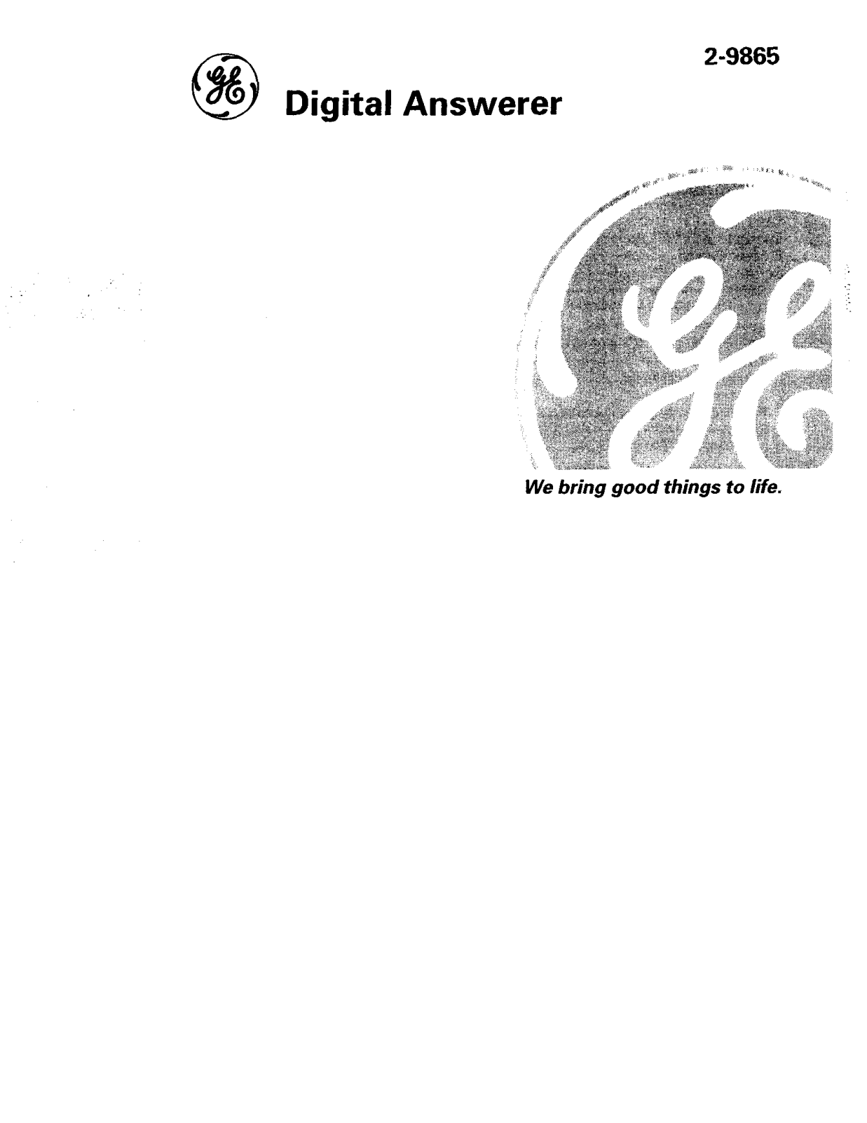 GE 2-9865 User's Guide - ManualMachine.com