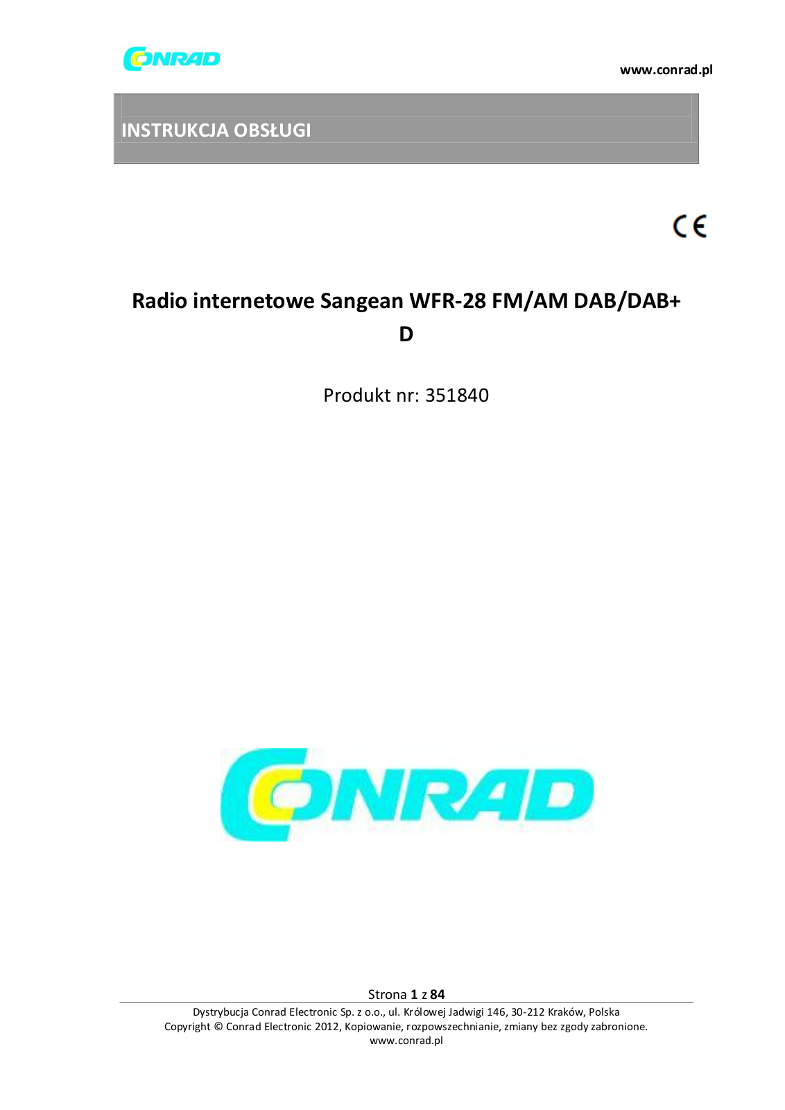 Sangean WFR-28C User guide