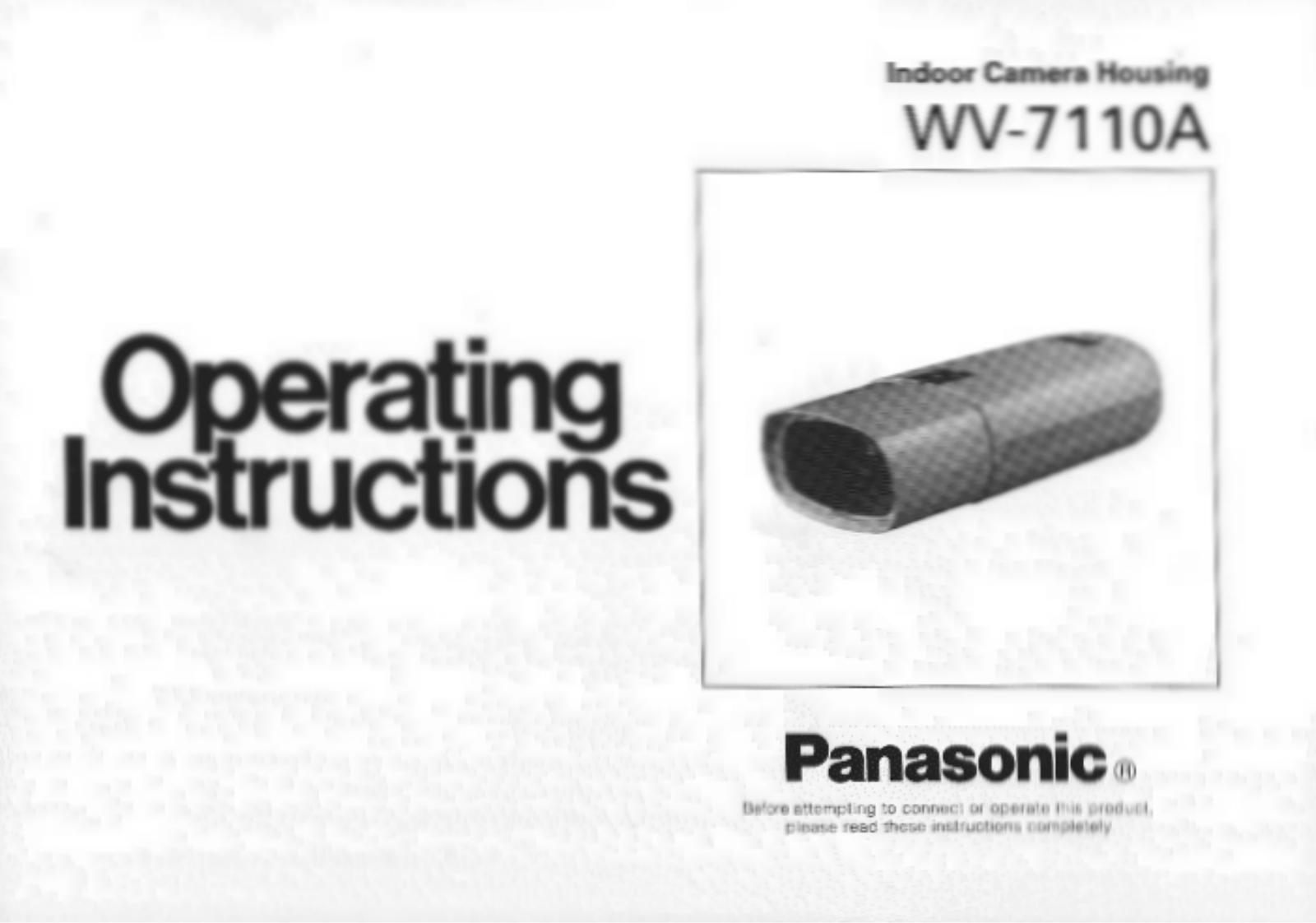 Panasonic WV-7110A User Manual
