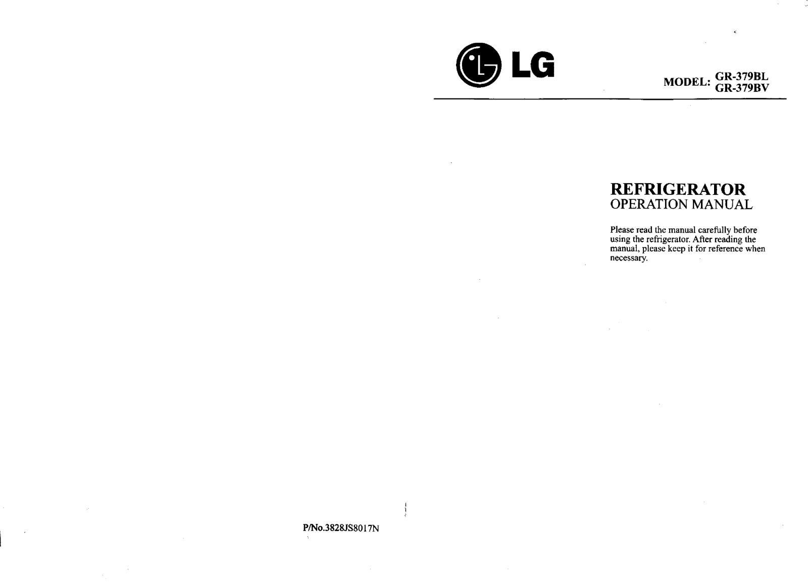 LG GR-379BL User Manual