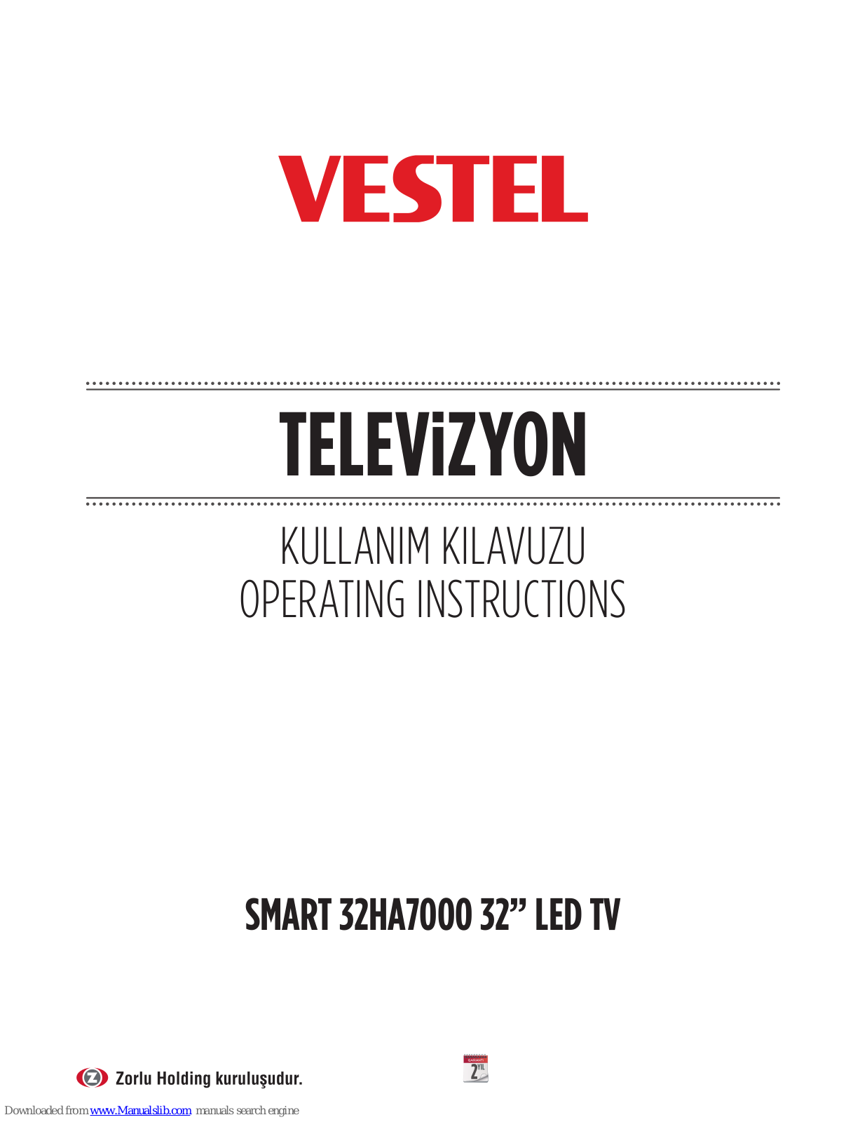 VESTEL SMART 32HA7000, SMART 42FA7500, 65FA7500 Operating Instructions Manual