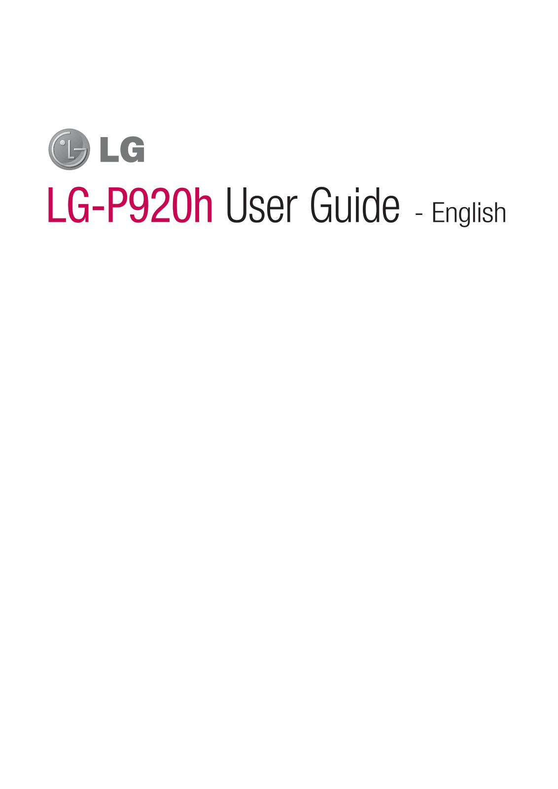 LG P920H Users manual