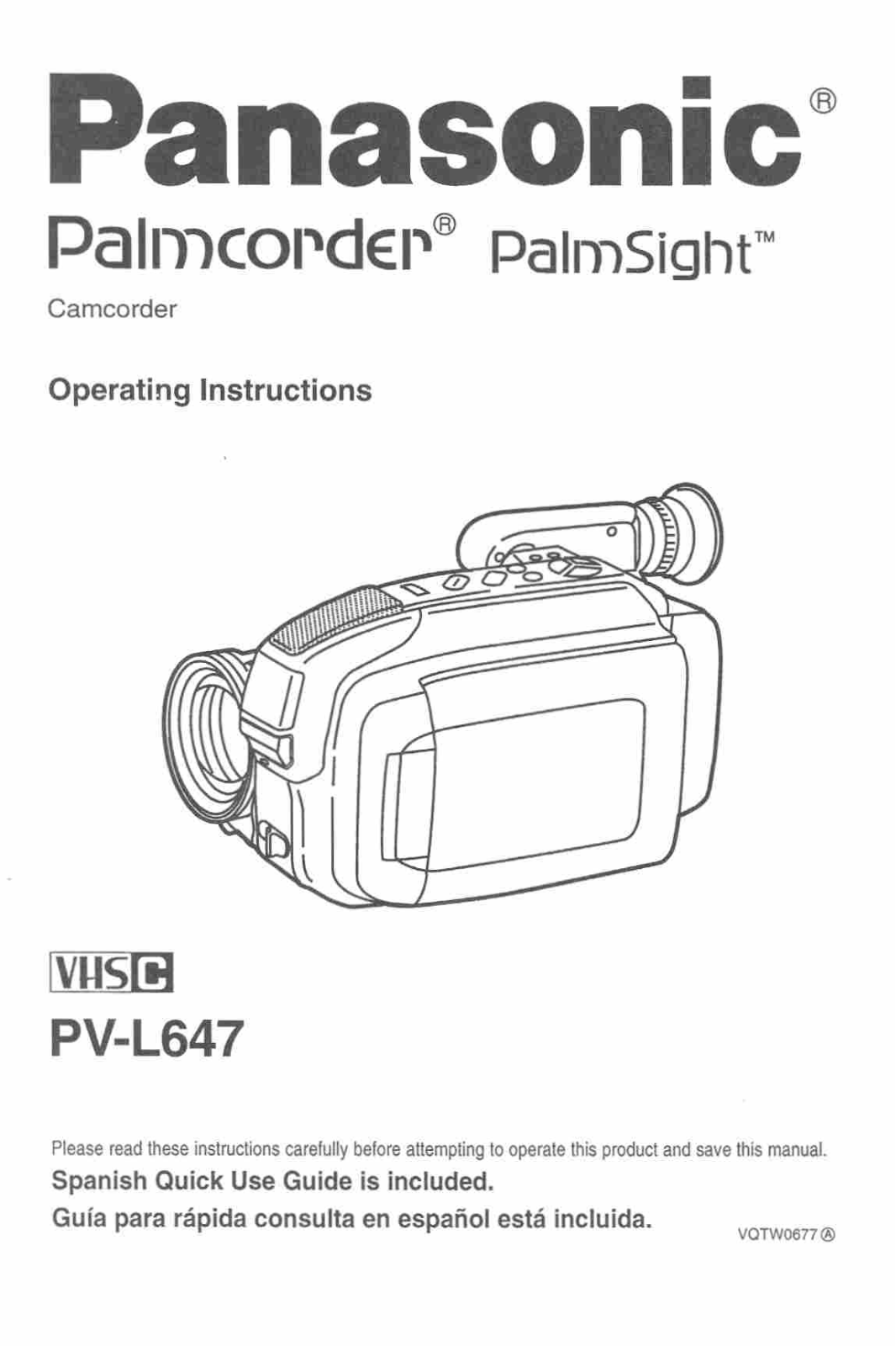 Panasonic PV-L647 Operating Instruction