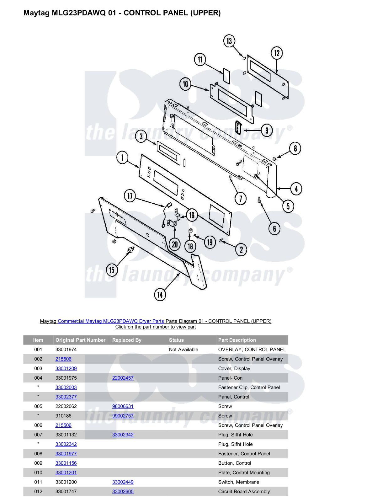 Maytag MLG23PDAWQ Parts Diagram