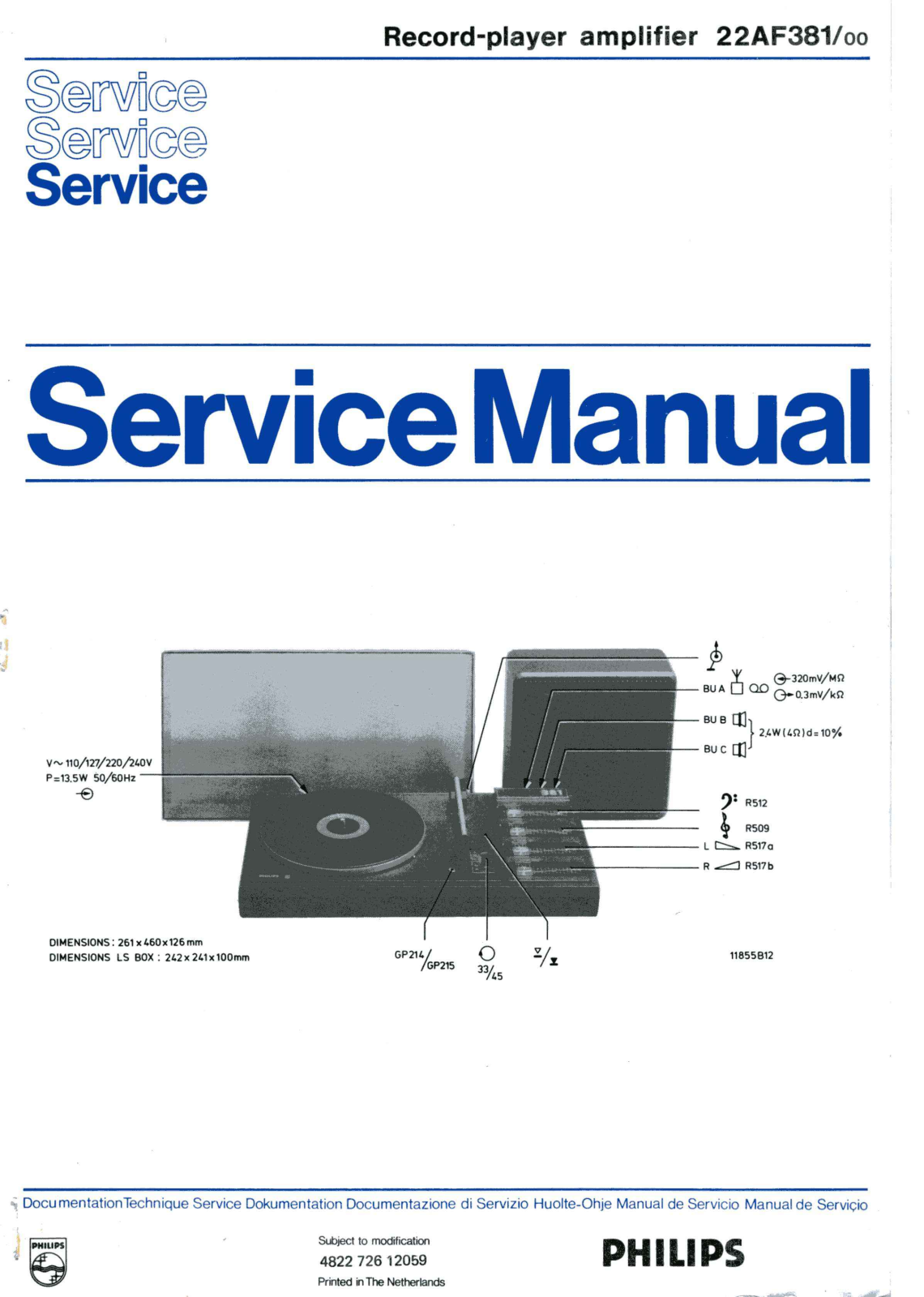 Philips 22AF381 Schematic