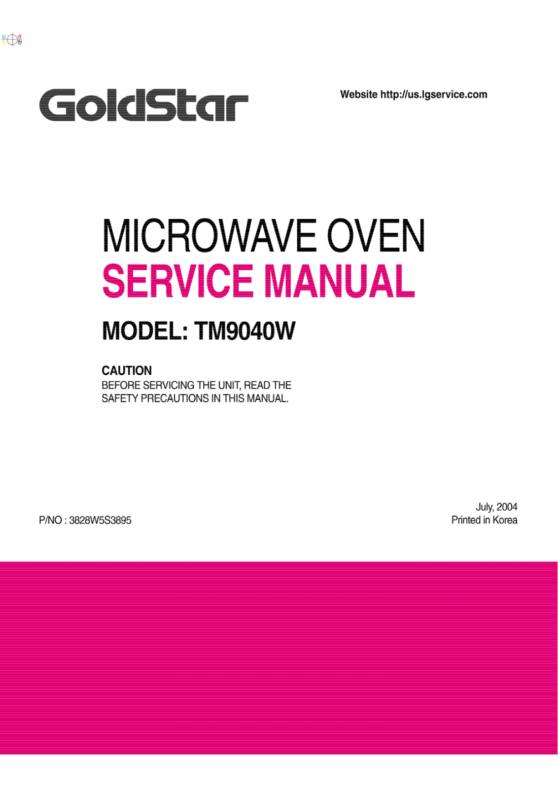 Goldstar Tm9040w Service Manual