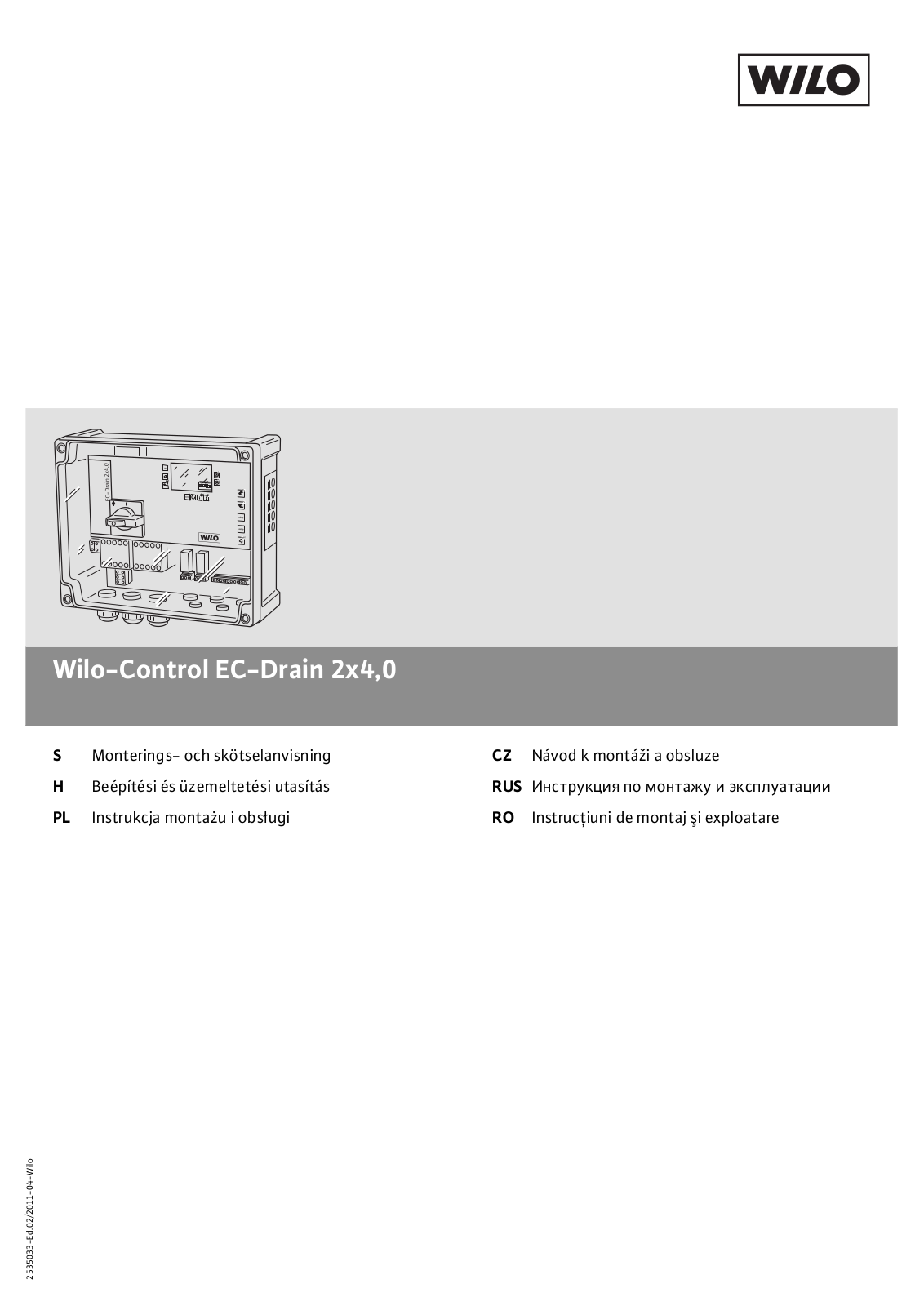 WILO EC-Drain 2x4,0 User Manual