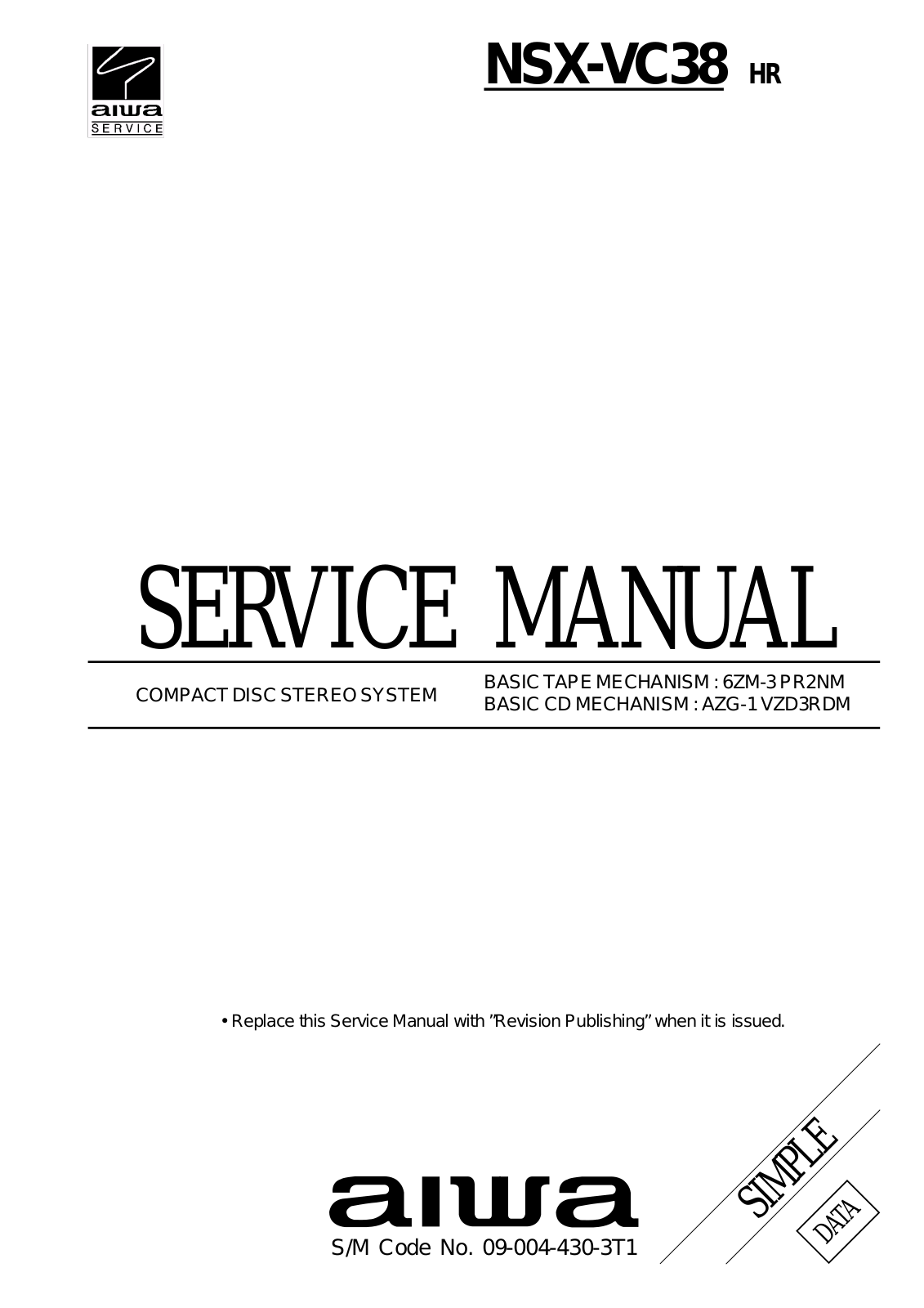AIWA NSX-VC38 Service Manual