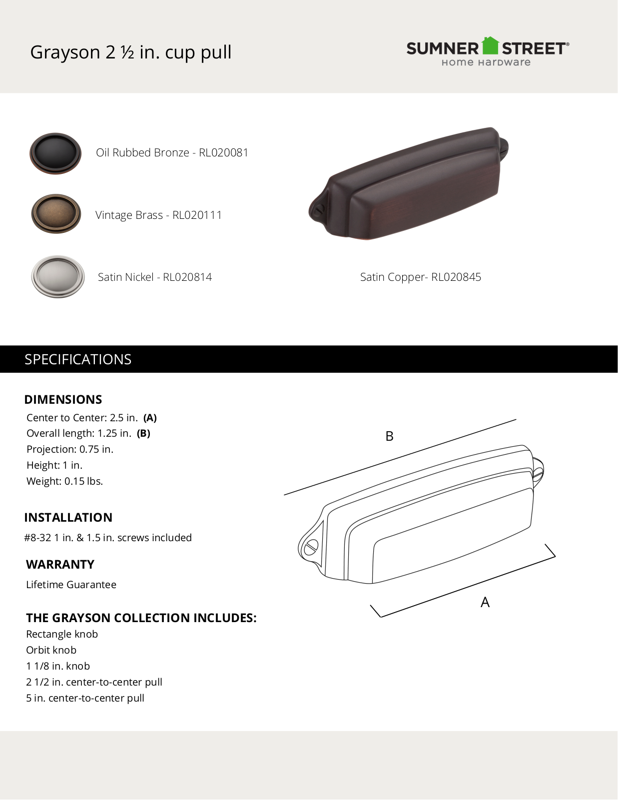 Sumner Street Home Hardware CTHD1067 Specifications - ManualMachine.com